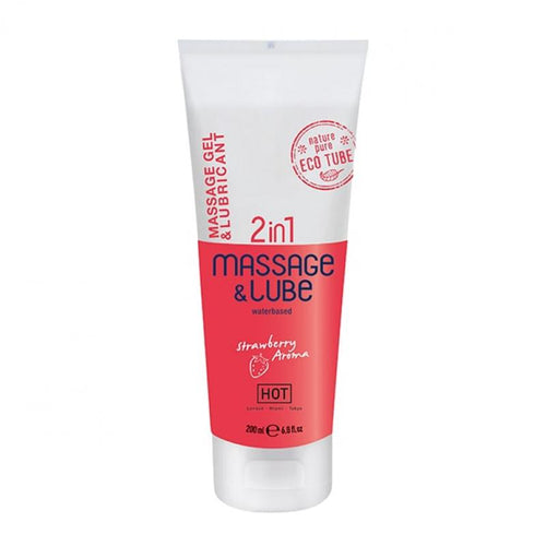 2 in 1 Heißes Massagegel und Gleitmittel - Strawberry