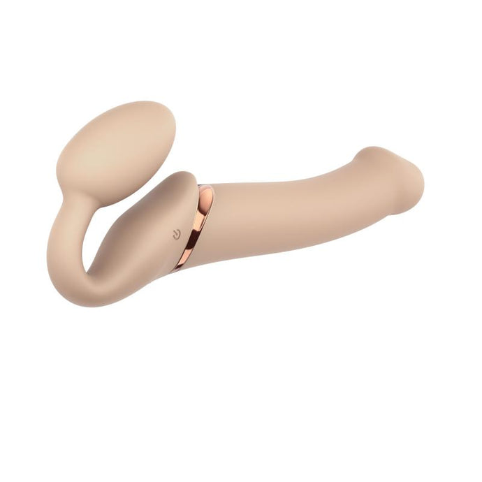 Strap On Me - Halterloser vibrierender Strap-on Dildo - Größe L - Beige