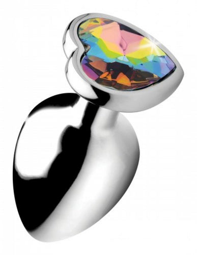 Rainbow Heart Butt Plug - Groß