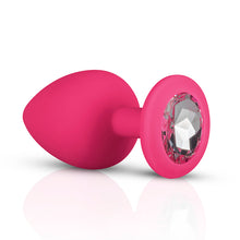 Lade das Bild in den Galerie-Viewer, Analplug aus Silikon mit Diamant - pink
