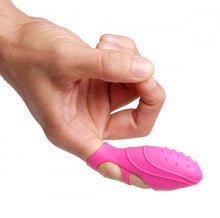 Lade das Bild in den Galerie-Viewer, G-Punkt Fingervibrator aus Silikon in Pink
