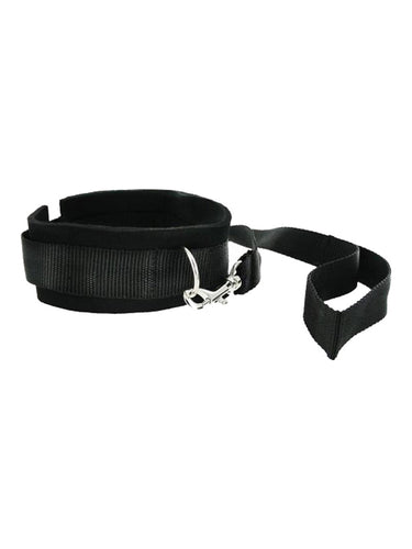 Set Leine und Halsband in Schwarz